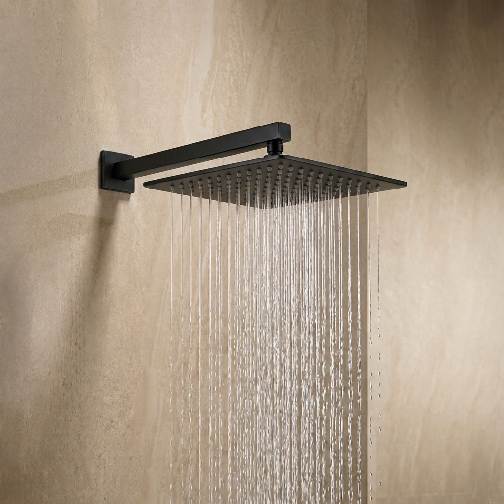 Rain Shower 8”x8” (200mm) with Rubbit Cleaning System Brass
