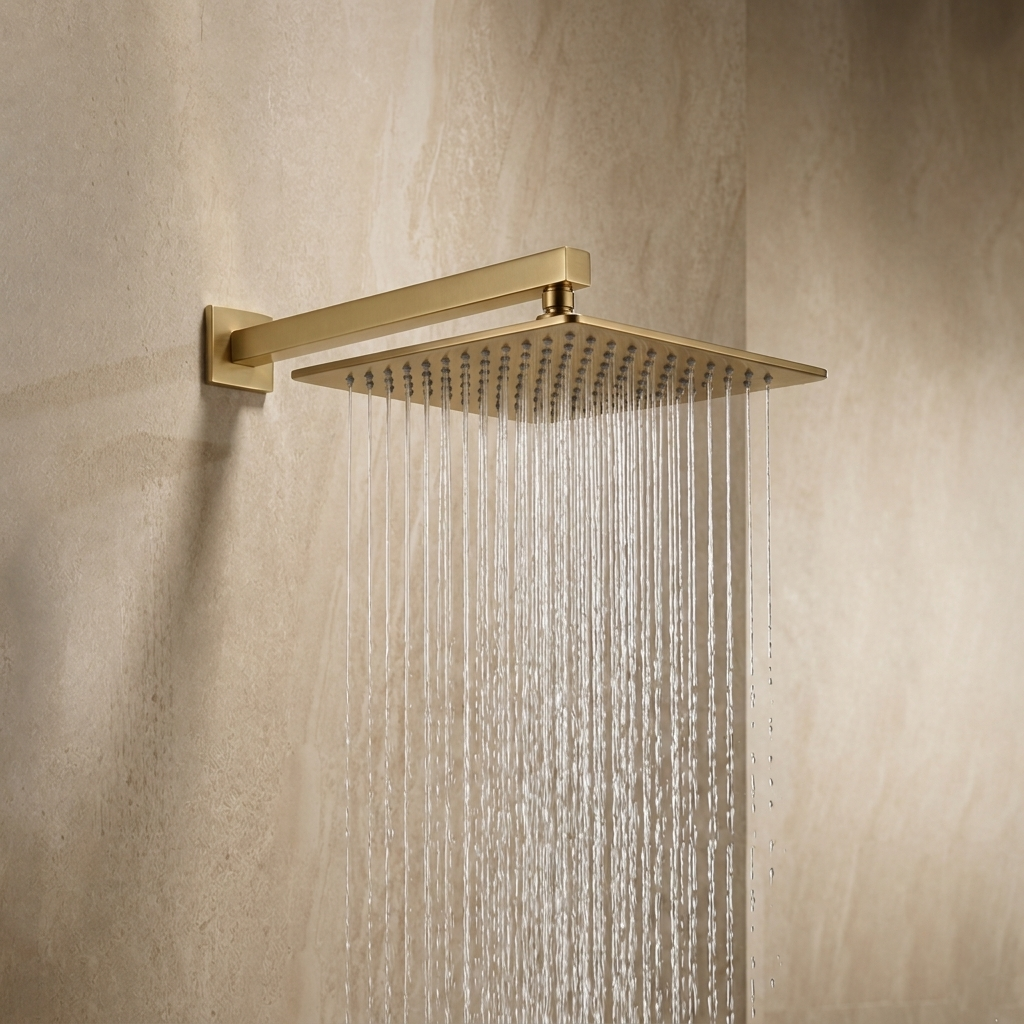 Rain Shower 8”x8” (200mm) with Rubbit Cleaning System Brass