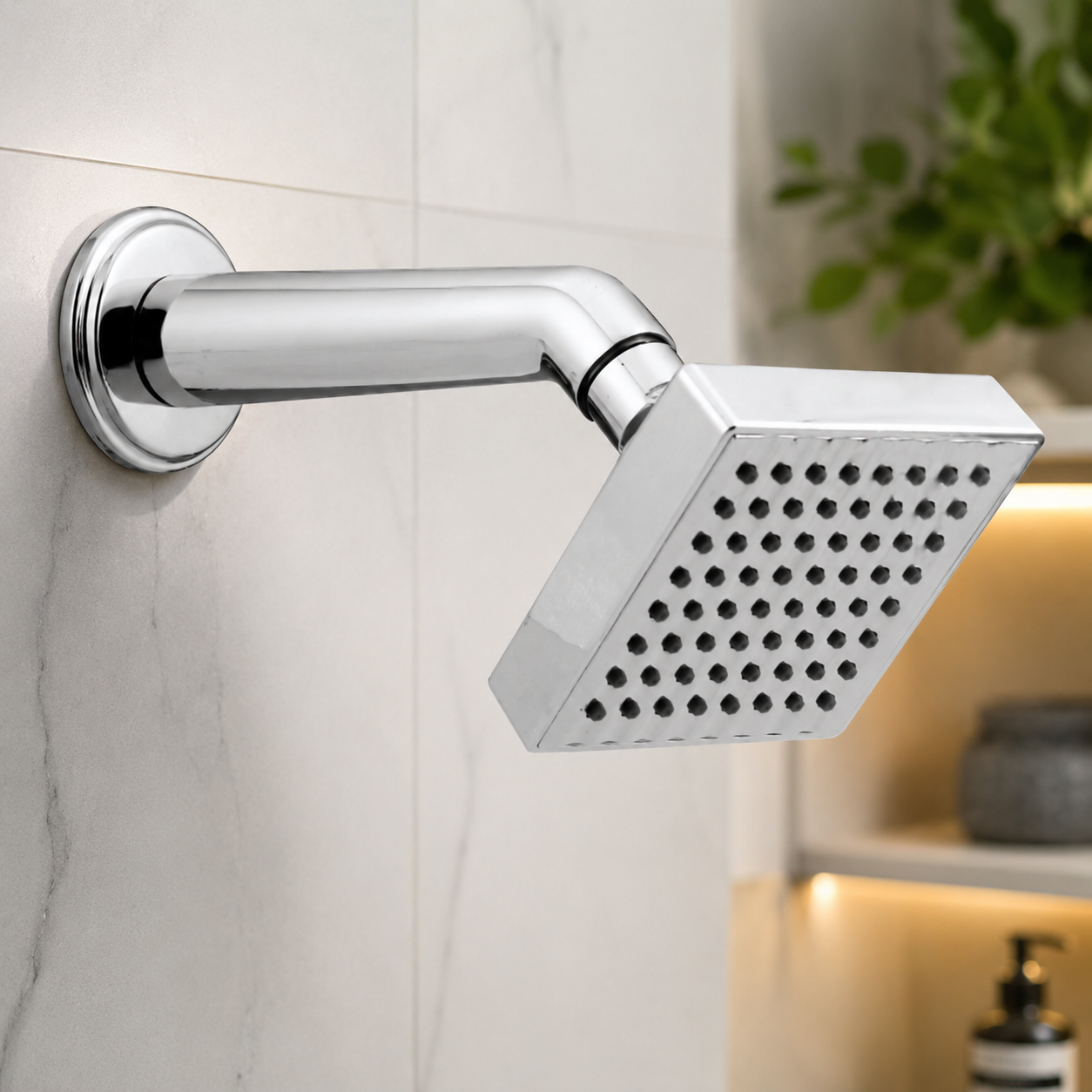 Single Flow OHS with Brass Pipe Arm & Wall Flange