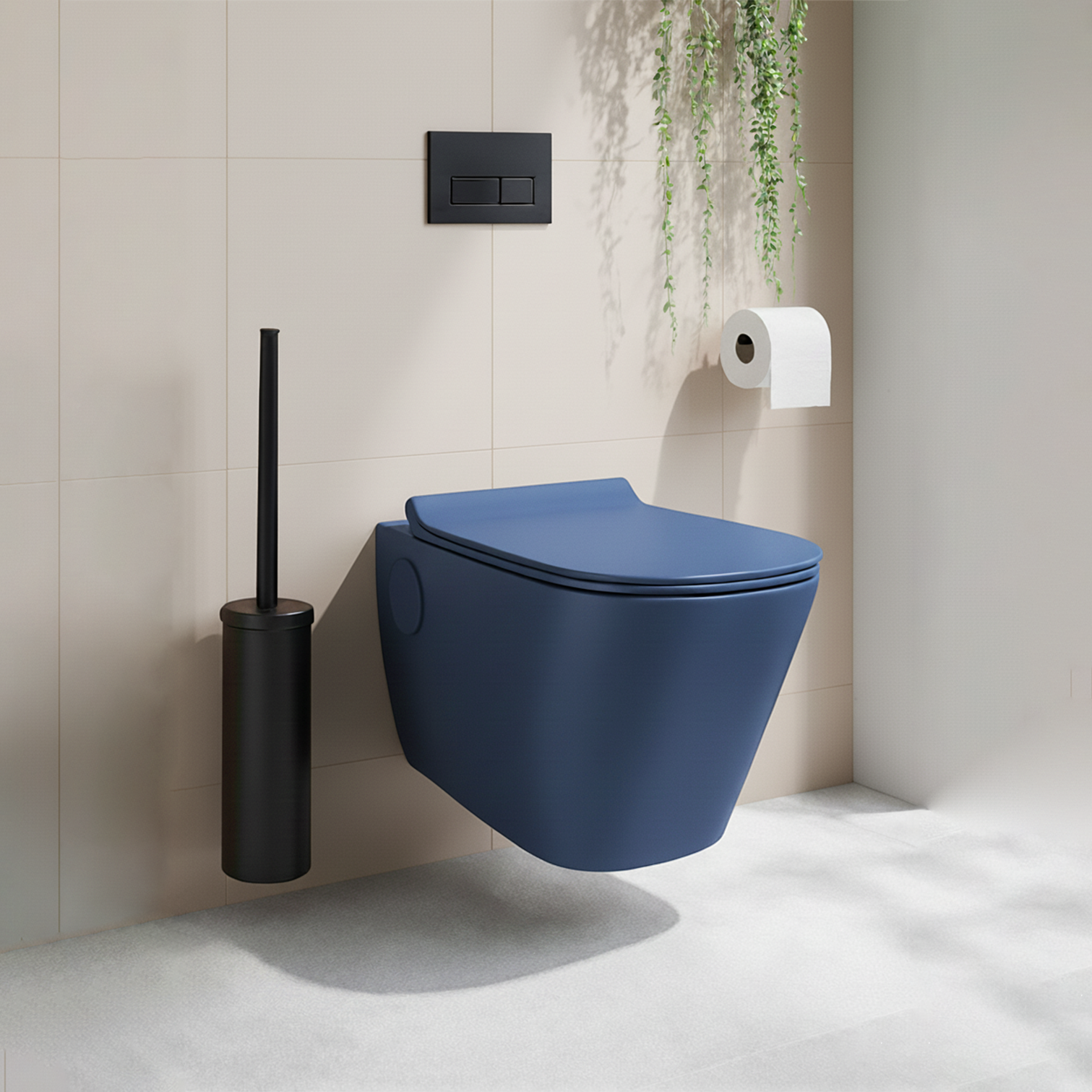 CUBIC-GS-1216 R Azure Blue Matte Wall Hung Closet