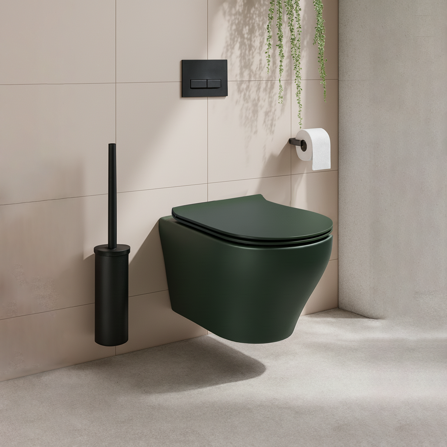 OVIO-GS-1225 R Forest Green Matte Wall Hung Closet