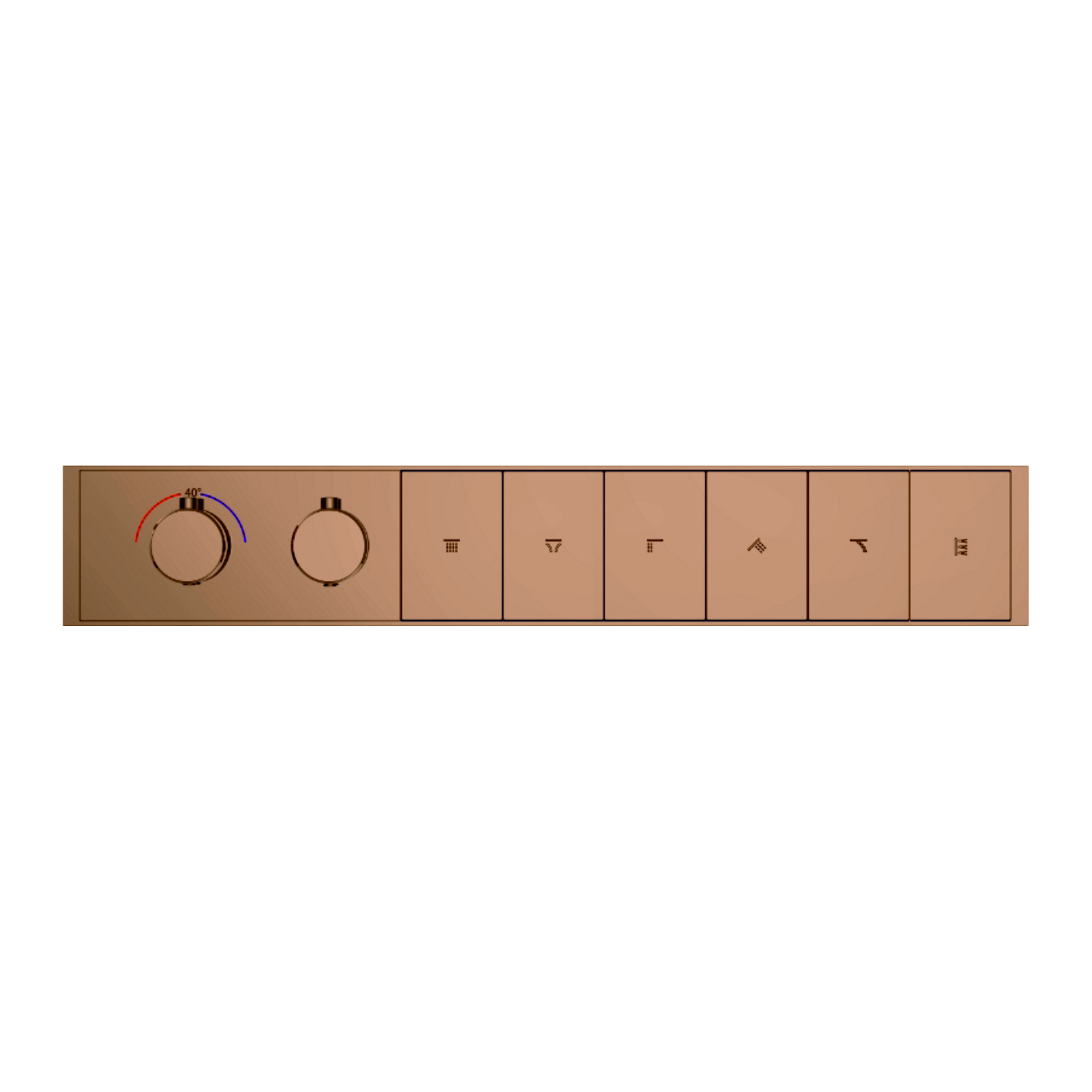 Clyra Thermo 6 RG push button 6 way thermostatic shower and plumbing diverter by grafdoer