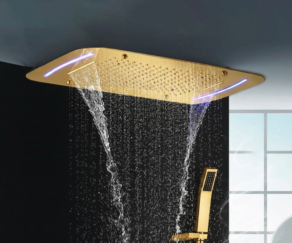 Chromo Therapy Multi Function Celing Shower Gold