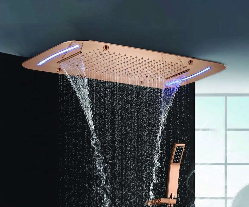 Chromo Therapy Multi Function Celing Shower Rose Gold